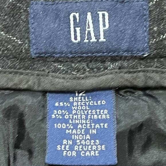 VTG GAP Wool Blend High Rise Straight Leg Pinstriped Pants in Charcoal SZ M - Picture 6 of 8